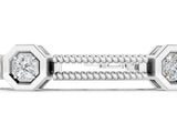 White gold Hexagonal Diamond Tennis Bracelet with Bezel Setting and Rope Band_13