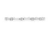 White gold Hexagonal Diamond Tennis Bracelet with Bezel Setting and Rope Band_14