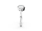 White gold Hexagonal Halo Asscher Cut Diamond Solitaire with Pavé Band and Four-Prong Setting_5