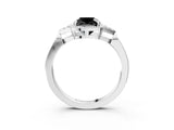 White gold Hexagonal Halo Fancy Black Cushion Cut Diamond Solitaire with Pavé Band and Four-Prong Setting_18