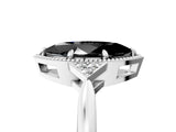 White gold Hexagonal Halo Fancy Black Marquise Cut Diamond Solitaire with Pavé Band and Four-Prong Setting_20
