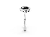 White gold Hexagonal Halo Fancy Black Oval Cut Diamond Solitaire with Pavé Band and Four-Prong Setting_17