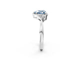 White gold Hexagonal Halo Fancy Blue Heart Cut Diamond Solitaire with Pavé Band and Four-Prong Setting_17