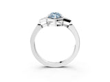 White gold Hexagonal Halo Fancy Blue Marquise Cut Diamond Solitaire with Pavé Band and Four-Prong Setting_18