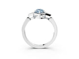 White gold Hexagonal Halo Fancy Blue Marquise Cut Diamond Solitaire with Pavé Band and Four-Prong Setting_24