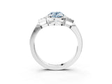White gold Hexagonal Halo Fancy Blue Oval Cut Diamond Solitaire with Pavé Band and Four-Prong Setting_18
