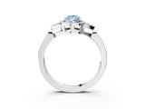 White gold Hexagonal Halo Fancy Blue Pear Cut Diamond Solitaire with Pavé Band and Four-Prong Setting_18