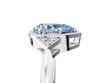 White gold Hexagonal Halo Fancy Blue Pear Cut Diamond Solitaire with Pavé Band and Four-Prong Setting_20