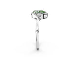 White gold Hexagonal Halo Fancy Green Pear Cut Diamond Solitaire with Pavé Band and Four-Prong Setting_17