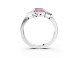 White gold Hexagonal Halo Fancy Pink Cushion Cut Diamond Solitaire with Pavé Band and Four-Prong Setting_18