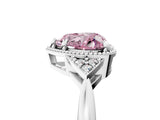 White gold Hexagonal Halo Fancy Pink Heart Cut Diamond Solitaire with Pavé Band and Four-Prong Setting_20