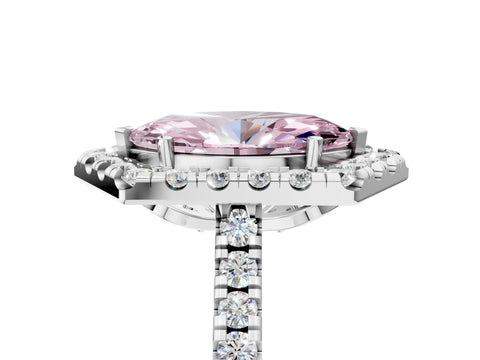 White gold Hexagonal Halo Fancy Pink Marquise Cut Diamond Pavé Band with Four-Prong Setting_5