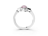 White gold Hexagonal Halo Fancy Pink Marquise Cut Diamond Solitaire with Pavé Band and Four-Prong Setting_18