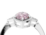 White gold Hexagonal Halo Fancy Pink Marquise Cut Diamond Solitaire with Pavé Band and Four-Prong Setting_19
