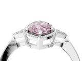 White gold Hexagonal Halo Fancy Pink Marquise Cut Diamond Solitaire with Pavé Band and Four-Prong Setting_25