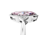 White gold Hexagonal Halo Fancy Pink Marquise Cut Diamond Solitaire with Pavé Band and Four-Prong Setting_26