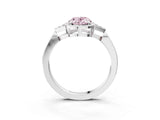 White gold Hexagonal Halo Fancy Pink Oval Cut Diamond Solitaire with Pavé Band and Four-Prong Setting_6