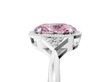 White gold Hexagonal Halo Fancy Pink Oval Cut Diamond Solitaire with Pavé Band and Four-Prong Setting_8