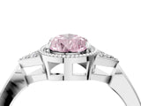 White gold Hexagonal Halo Fancy Pink Pear Cut Diamond Solitaire with Pavé Band and Four-Prong Setting_19