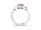White gold Hexagonal Halo Fancy Pink Princess Cut Diamond Solitaire with Pavé Band and Four-Prong Setting_18