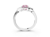 White gold Hexagonal Halo Fancy Pink Radiant Cut Diamond Solitaire with Pavé Band and Four-Prong Setting_18