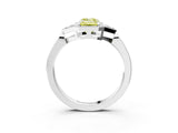 White gold Hexagonal Halo Fancy Yellow Emerald Cut Diamond Solitaire with Pavé Band and Four-Prong Setting_18