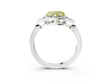 White gold Hexagonal Halo Fancy Yellow Heart Cut Diamond Solitaire with Pavé Band and Four-Prong Setting_18