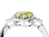 White gold Hexagonal Halo Fancy Yellow Heart Cut Diamond Solitaire with Pavé Band and Four-Prong Setting_19