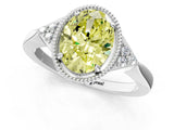 White gold Hexagonal Halo Fancy Yellow Oval Cut Diamond Solitaire with Pavé Band and Four-Prong Setting_16