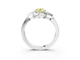 White gold Hexagonal Halo Fancy Yellow Oval Cut Diamond Solitaire with Pavé Band and Four-Prong Setting_18