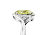 White gold Hexagonal Halo Fancy Yellow Oval Cut Diamond Solitaire with Pavé Band and Four-Prong Setting_20