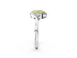White gold Hexagonal Halo Fancy Yellow Pear Cut Diamond Solitaire with Pavé Band and Four-Prong Setting_17