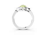White gold Hexagonal Halo Fancy Yellow Pear Cut Diamond Solitaire with Pavé Band and Four-Prong Setting_18