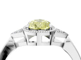 White gold Hexagonal Halo Fancy Yellow Pear Cut Diamond Solitaire with Pavé Band and Four-Prong Setting_19