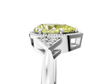White gold Hexagonal Halo Fancy Yellow Pear Cut Diamond Solitaire with Pavé Band and Four-Prong Setting_20