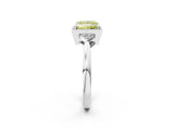 White gold Hexagonal Halo Fancy Yellow Princess Cut Diamond Solitaire with Pavé Band and Four-Prong Setting_17