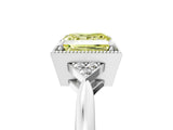 White gold Hexagonal Halo Fancy Yellow Princess Cut Diamond Solitaire with Pavé Band and Four-Prong Setting_20