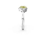 White gold Hexagonal Halo Fancy Yellow Round Cut Diamond Solitaire with Pavé Band and Four-Prong Setting_17