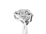 White gold Hexagonal Halo Heart Cut Diamond Solitaire with Pavé Band and Four-Prong Setting_8