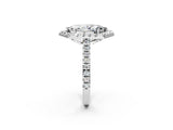 White gold Hexagonal Halo Marquise Cut Diamond Pavé Band with Four-Prong Setting_5