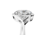 White gold Hexagonal Halo Oval Cut Diamond Solitaire with Pavé Band and Four-Prong Setting_8