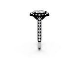 White gold Hexagonal Halo Pear Cut Diamond Pavé Band with Four-Prong Setting_5