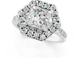 White gold Hexagonal Halo Princess Cut Diamond Pavé Band with Four-Prong Setting_4