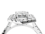 White gold Hexagonal Halo Radiant Cut Diamond Pavé Band with Four-Prong Setting_7