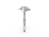 White gold Hexagonal Halo Round Diamond Pavé Band with Four-Prong Setting_13