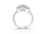 White gold Hexagonal Halo Round Diamond Pavé Band with Four-Prong Setting_14