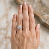 White gold Hexagonal Halo Round Diamond Pavé Band with Four-Prong Setting_21