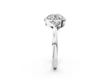 White gold Hexagonal Halo Round Diamond Solitaire with Pavé Band and Four-Prong Setting_26