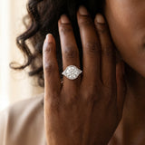 White gold Hexagonal Halo Round Diamond Solitaire with Pavé Band and Four-Prong Setting_38