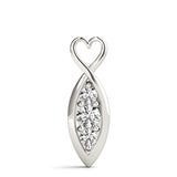White gold Infinity Heart Pendant with Round Diamond Prong Setting 1